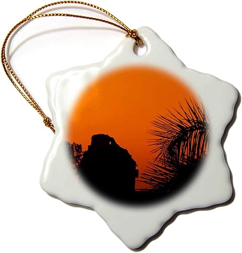 3dRose Danita DelimontMéxicoMéxico, Chichén Itzá, Ruinas mayas el caracolSA13jme0131John y lisa Merrill3inch Copo de Nieve Adorno de porcelana (ORN