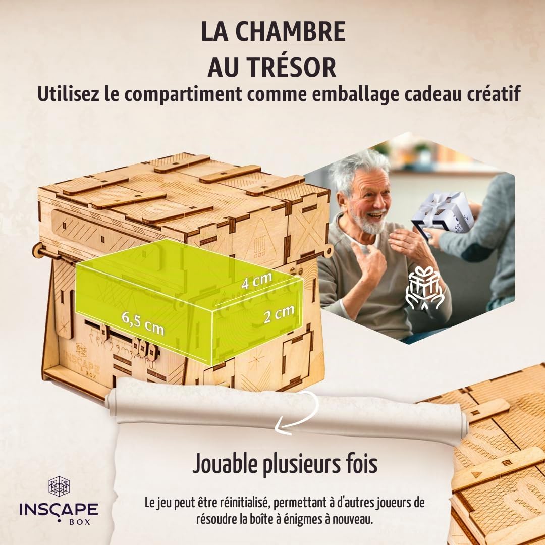 INSCAPE Cosmic Artifact - Cluebox - Niveau 5 très difficile - Boîte de puzzle en bois - Jeu de puzzle - Escape Room - Jeu de puzzle pour adultes - Puzzle en bois 3D - Jeux de réflexion