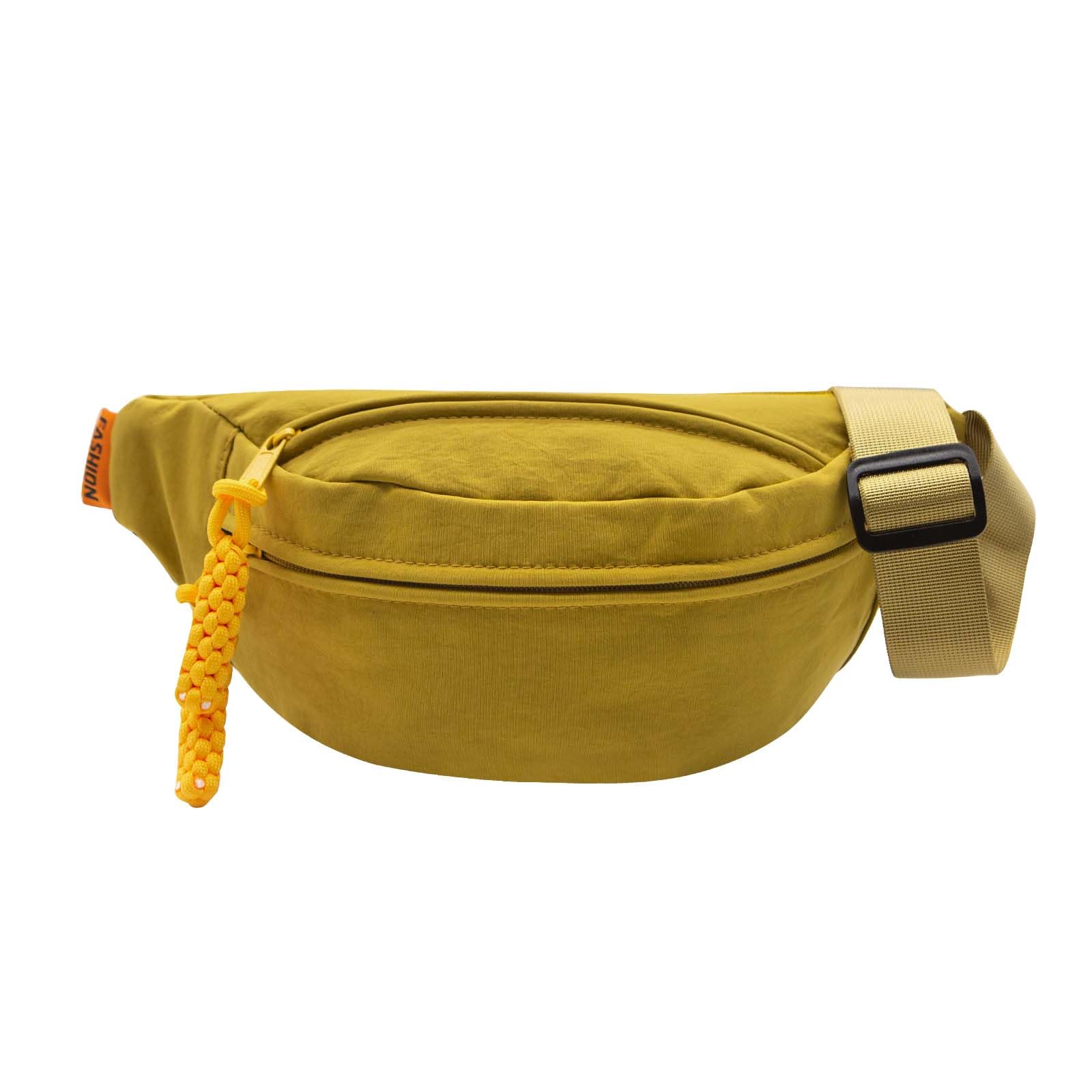 Long Keeper Waist Bag Fanny Pack for Women Men Ladies Bumbag Fashion Sports Chest Bag Water Resistant Belt Bag Cross Body Shoulder Bag for Travel Hiking Outdoor (Yellow)