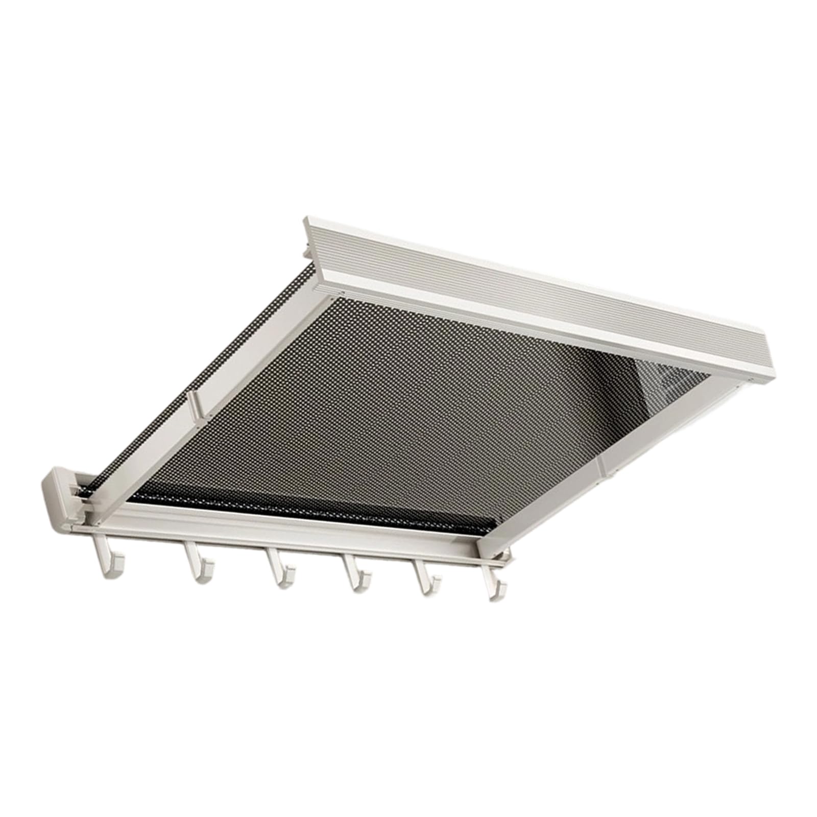 Foldable Bathroom Shelf with Adjustable Length for Clothes and Towels Storage Aluminum Alloy Frame Rack Denial Drill Wall Shelf