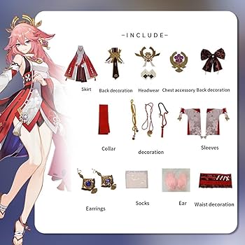 原神　八重神子　コスプレ衣装フルセット Amazon | [DSFFD] コスプレ衣装 八重神子 原神 やえみこ Yae