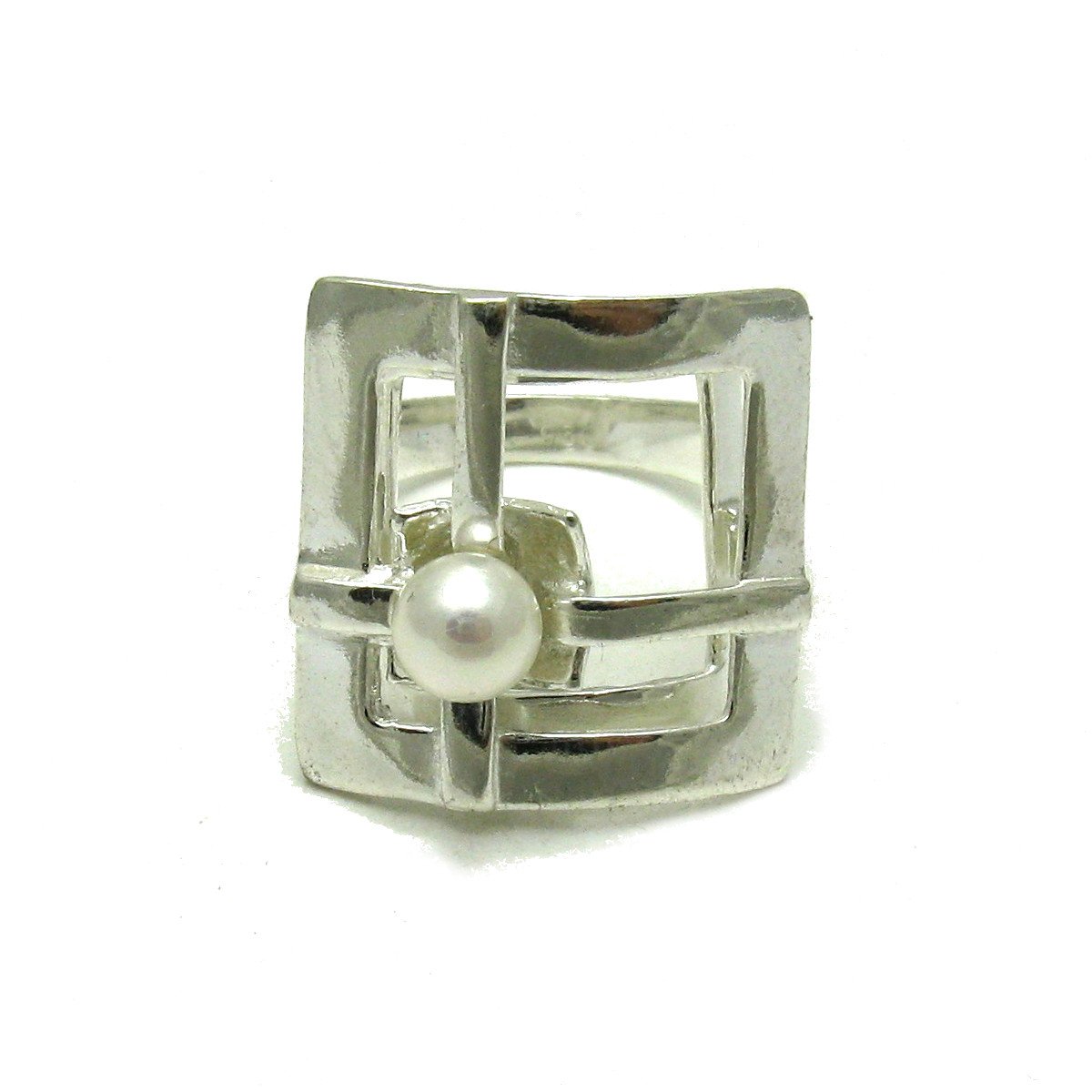 Sterling silber ring mit 6mm Perle 925 Empressjewellery Größe 46-69 R001299