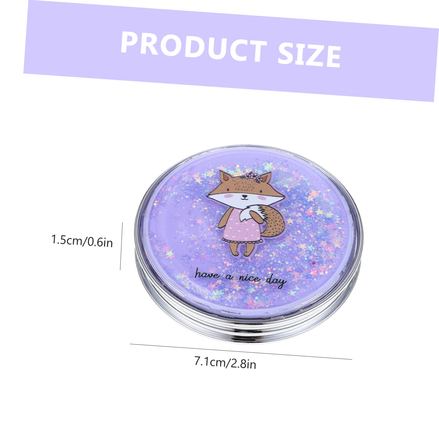 Healeved 5 Stück Schminkspiegel aus Treibsand runder Spiegel Make-up-Waschtisch Hallo Machen LED zweiseitiger Handspiegel Kleiner Schminkspiegel Kleiner Spiegel Abs Violett