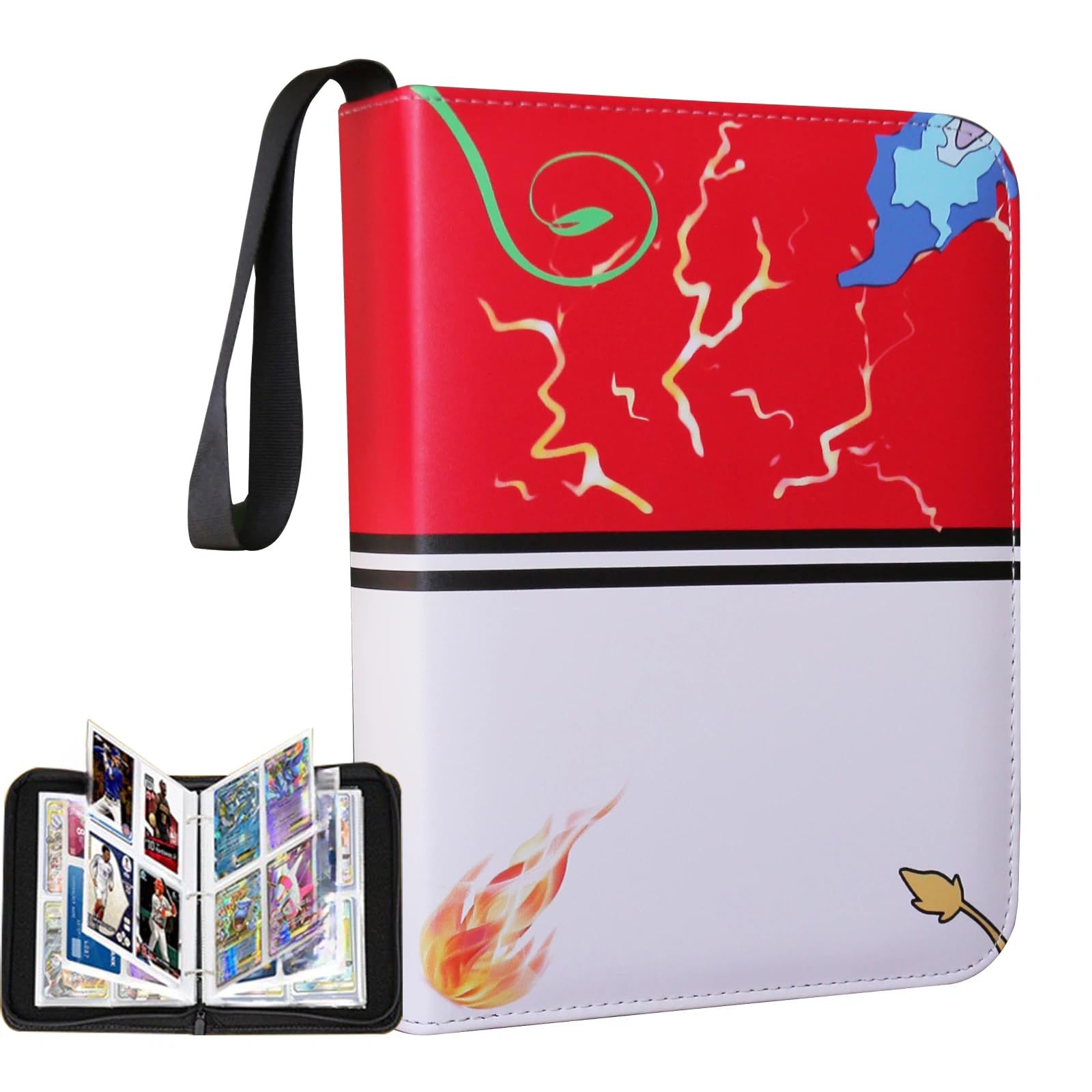 Fweel 4-Pocket Trading Card Binder with Zipper, 400 Card Holder Album, PU Leather Card Collection Book, Fits Standard Size Trading Cards, Sports Cards & Game Cards โ image 1