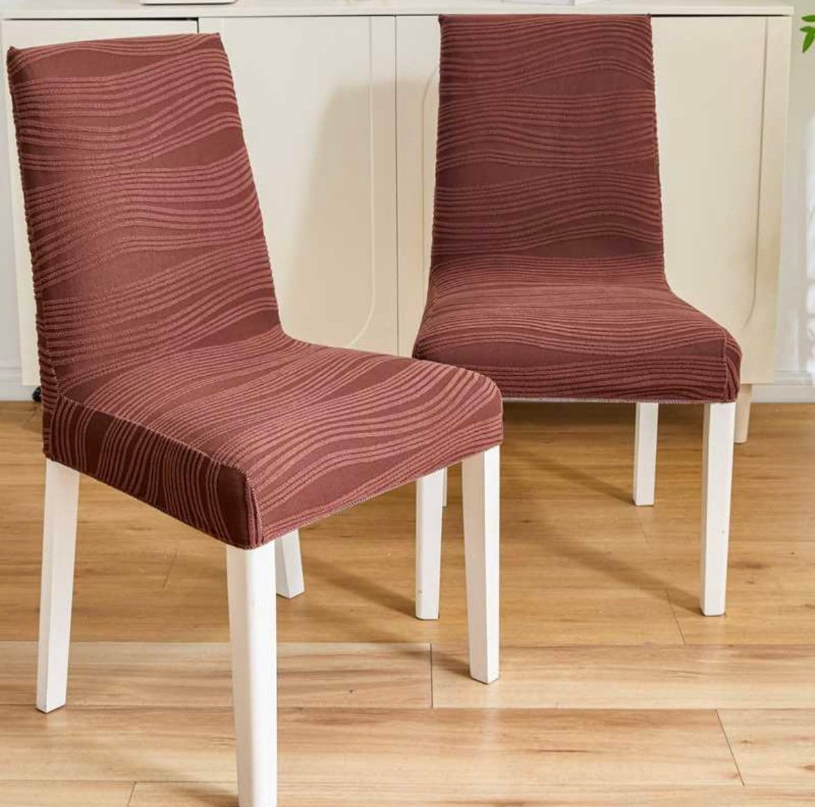 Orange Jacquard Chair Covers - Stretch & Protect! -14