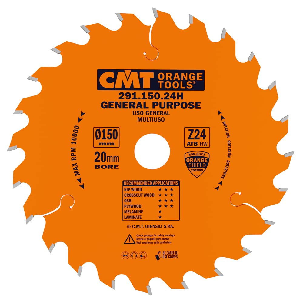 Lame pour portables 150x2.4x20 Z24 CMT 291.150.24H pour scie circulaire