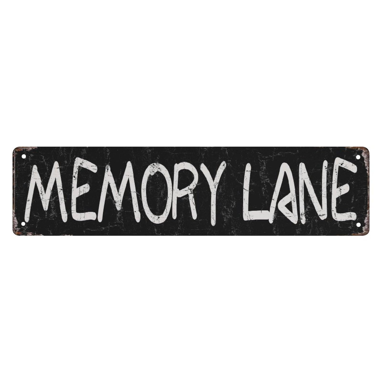 Memory Lane Retro Road Street Metal Tin Sign Plate Drive Way Man Cave Outdoor Wall Decor Sign Gift 4x16 Inch