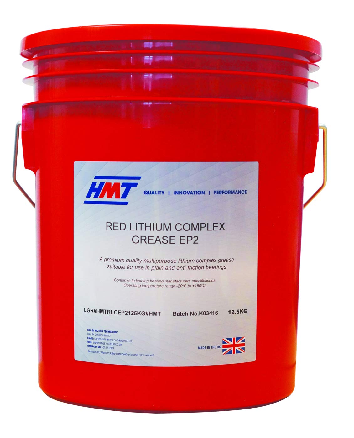 HMT Red Lithium Complex Grease EP2 – 12.5kg Plastic Keg | Premium NLGI 2 High Temperature EP Grease for Bearings & Machinery | Anti-Wear, Corrosion Resistant, Water Resistant Multipurpose Industrial