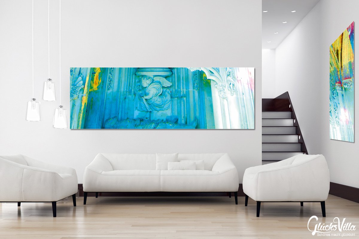 Glücksvilla - In der Kapelle 5 (Acrylglas-Bild 5 mm, 120 x 40 cm) | div. Maße - aus DE - Kunstdruck XXL Deko Wandbild quer - Kirche Jesus Maria Dom Kathedrale Glaube