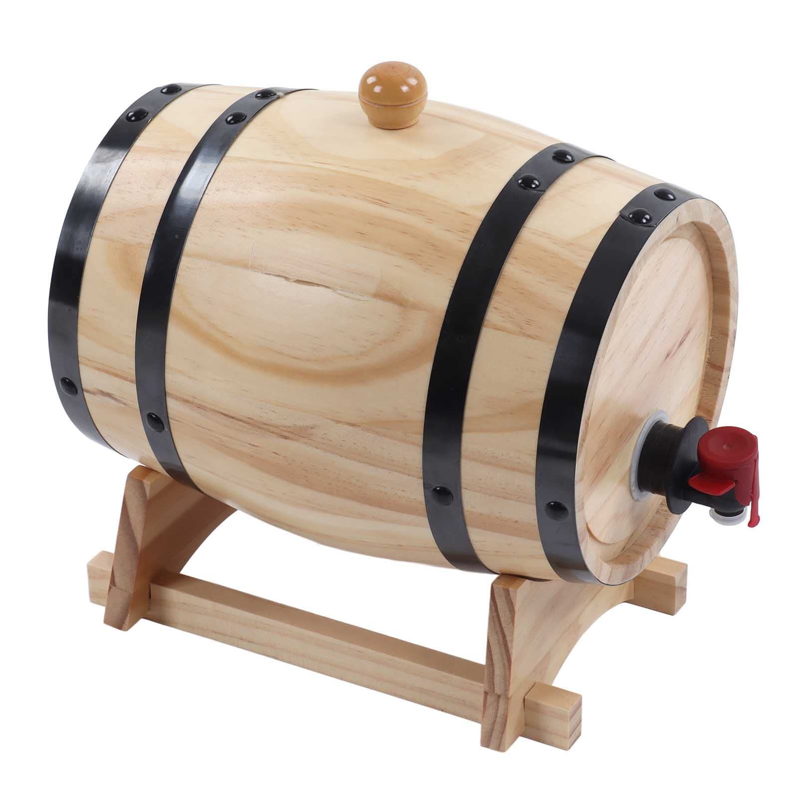 Botte per invecchiamento in legno di pino realizzata a mano con rubinetto - Fusto decorativo rustico per vino, birra, liquori |Bar domestico, decorazioni per la e regali (Forse)