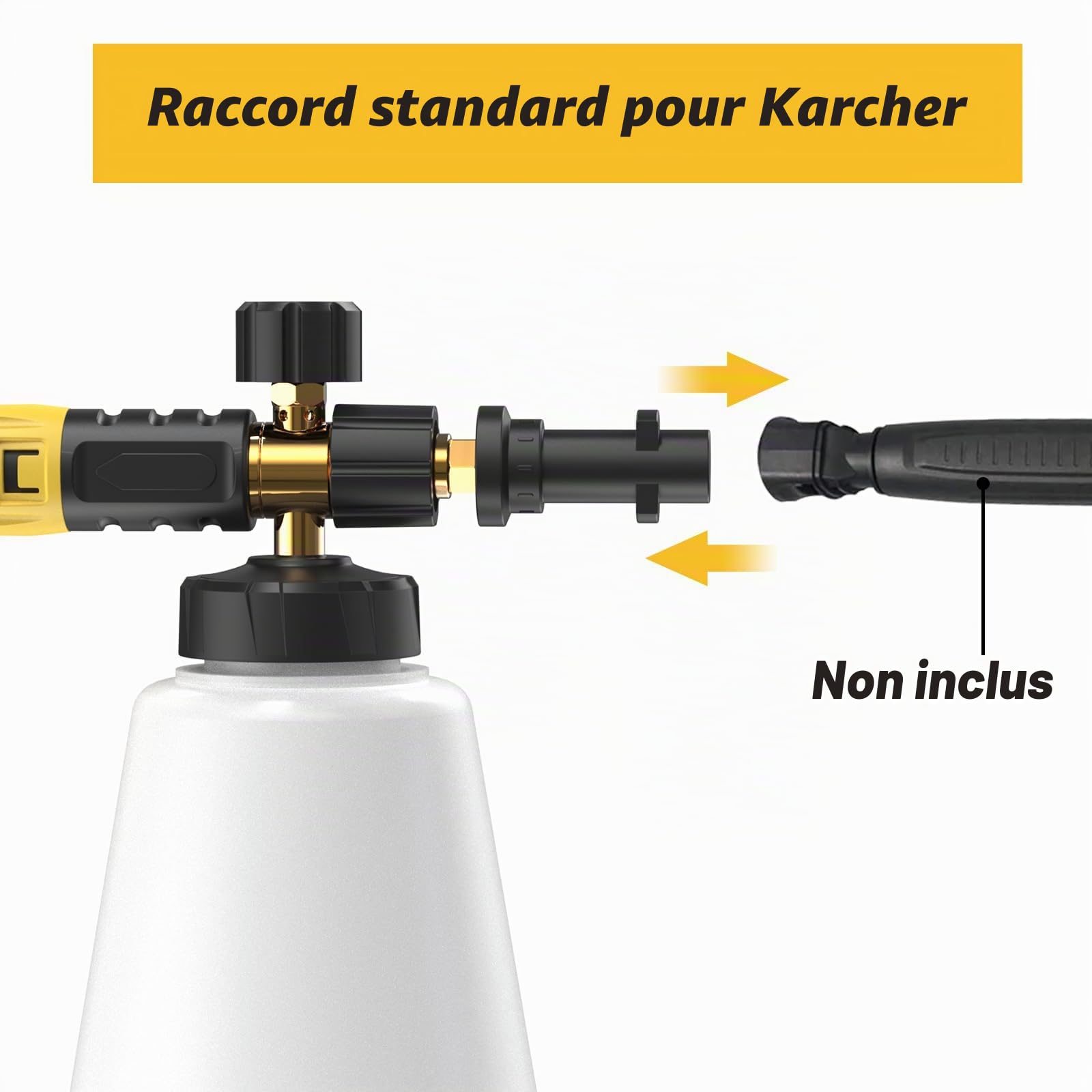 OHAYORI Lance À Mousse À Neige Pour Nettoyeur Haute Pression Karcher K2 K3 K4 K5 K6 K7, Canon À Mousse de Rechange Amélioré Connect et Distributeur de Savon À Large Goulot, Buse Réglable