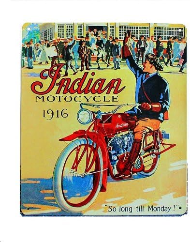 Amazon Co Jp ブリキ看板 バイク インディアン レトロ風看板 世田谷ベース Ida01 文房具 オフィス用品
