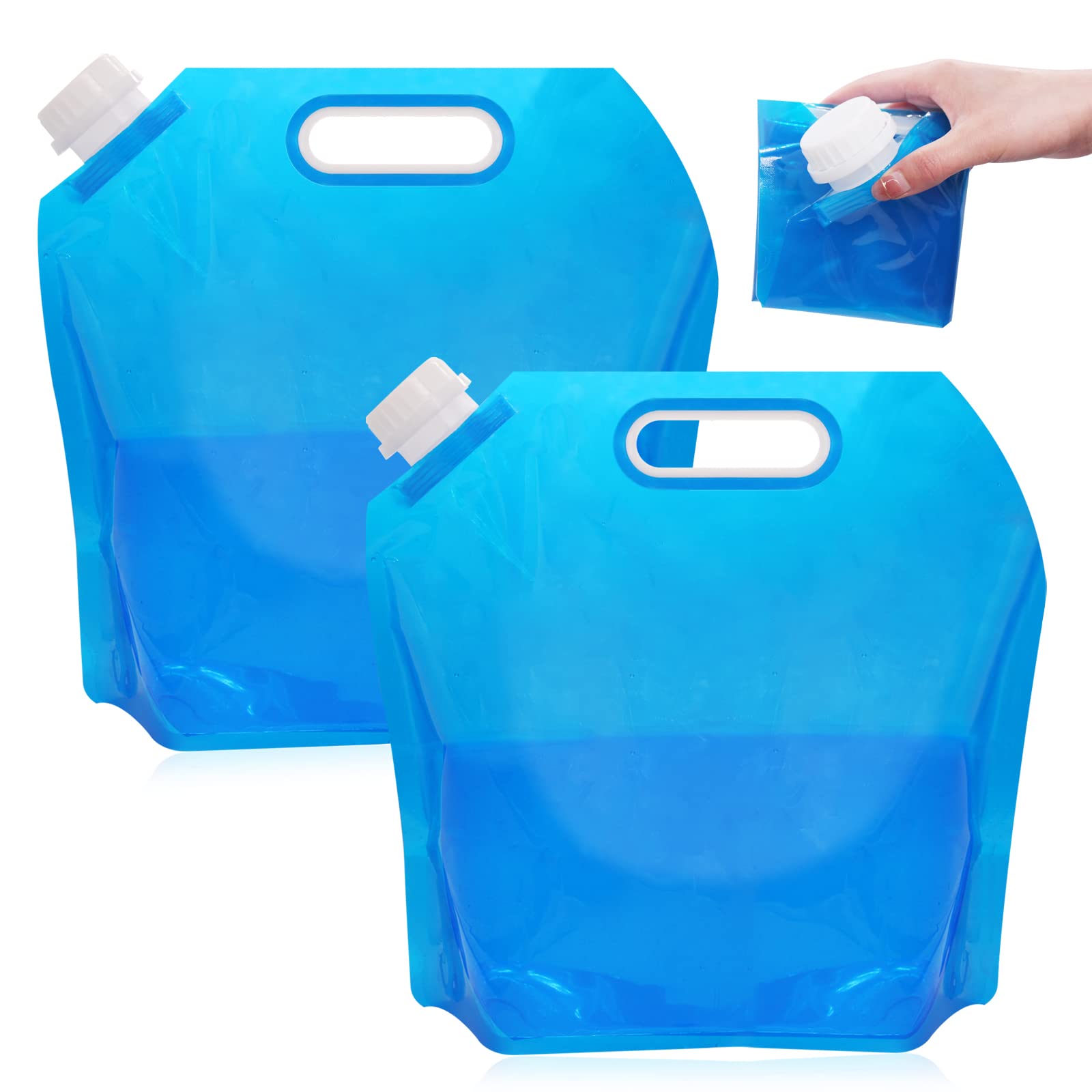 COSELL Contenitore Acqua Pieghevole 10L/20L Con Rubinetto E Gancio – Secchio Da Campeggio Portatile In PVC Alimentare Senza BPA – Ideale Per Trekking, Picnic, Sopravvivenza (Confezione Da 2 Pezzi)