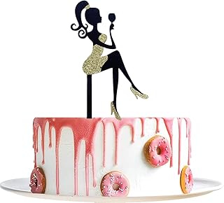 Lady Girl Cake Toppers Acrylic Black High Heels Personalised Cake Decora...