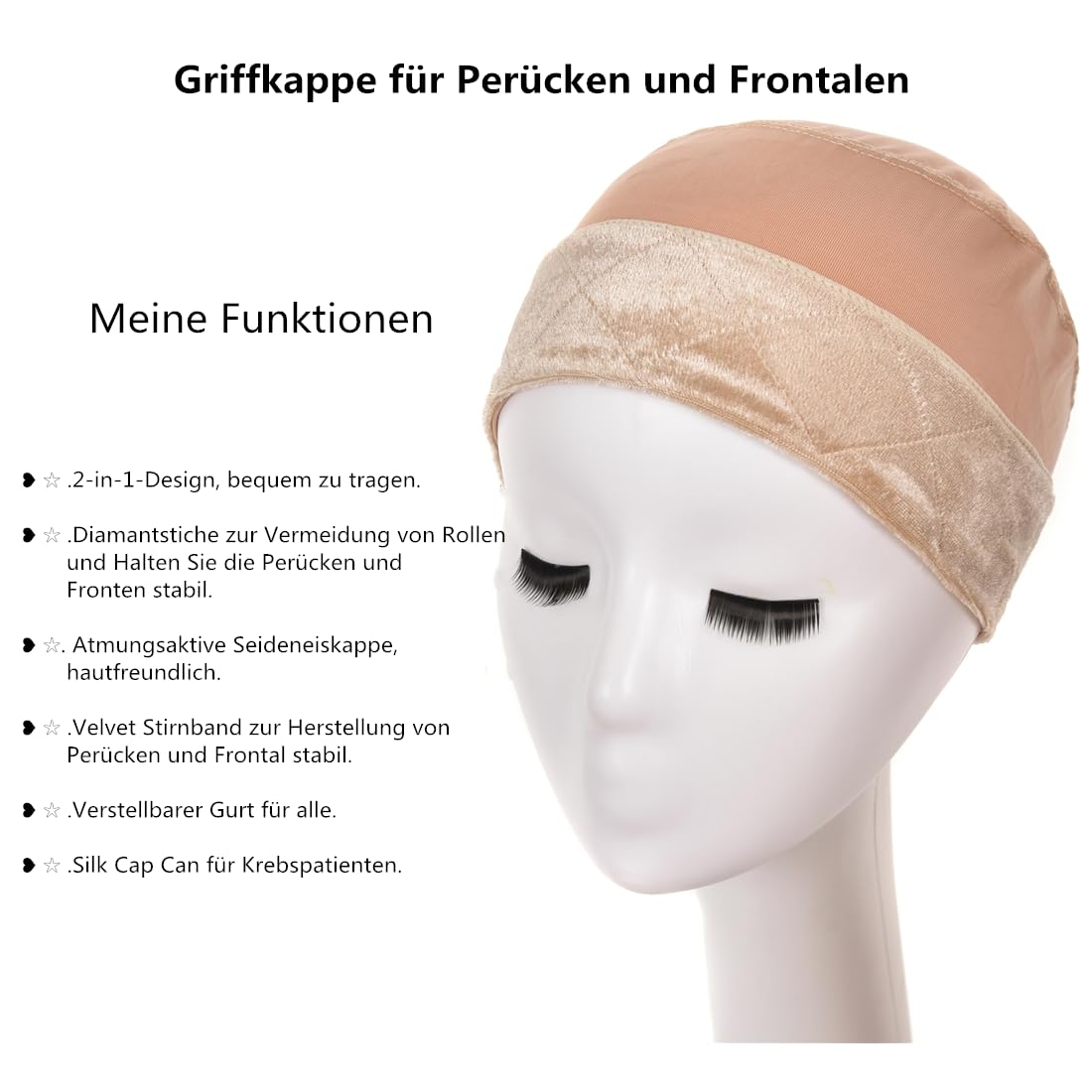 Wig Grip Cap Wig Grip Headband with Cap for Women 2-in-1 Wig Grip Band Plus Wig Cap for Lace Wigs and Frontals No-slip Comfort Velvet Adjustable Wig Grip Cap (Dark Brown) - Image 3