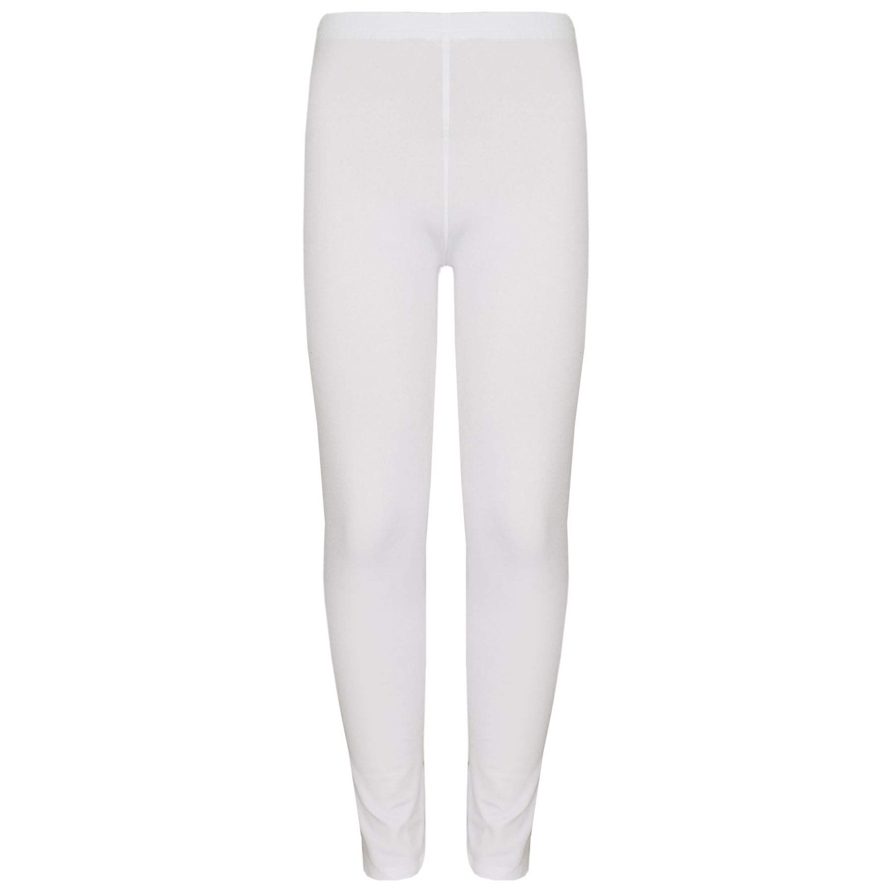 A2Z 4 Kids Girls Plain Legging Dance Fashion Leggings - New Legging White 7-8
