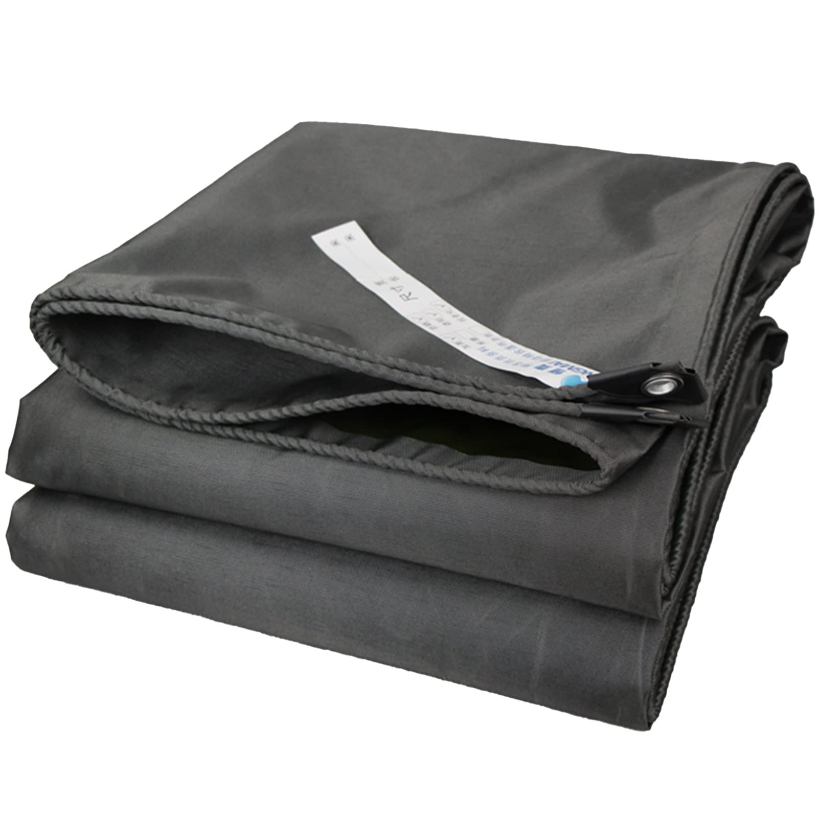 Bâche en toile robuste avec œillets et bords renforcés noire 5x6 m