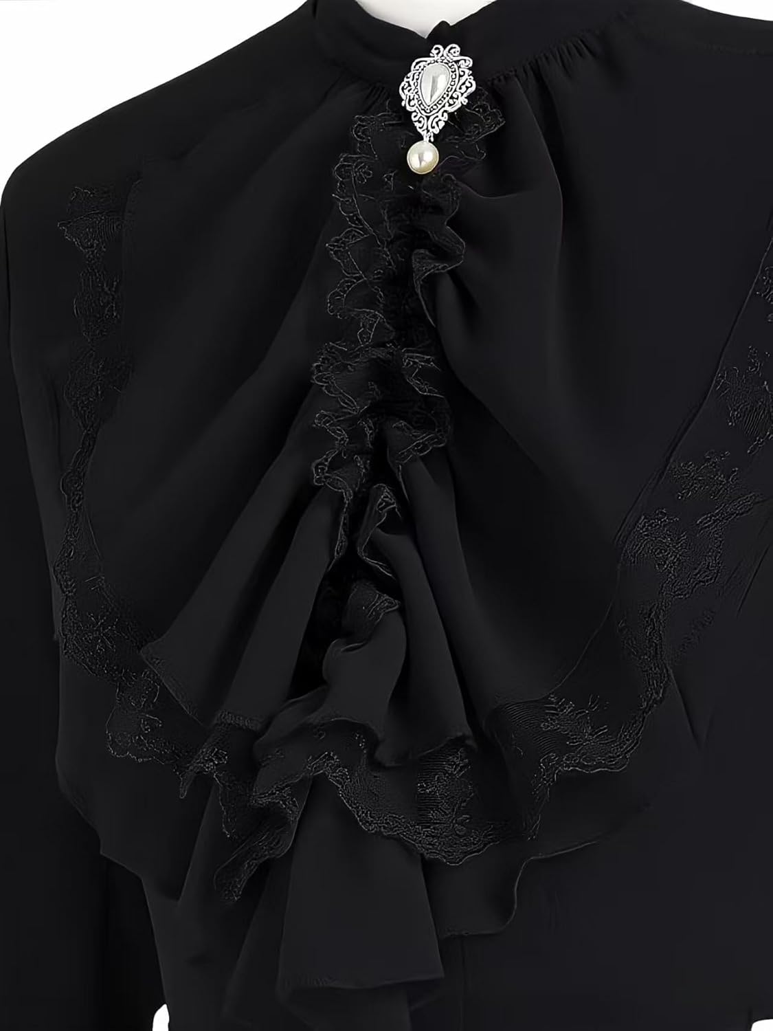 Women Pirate Shirt Vampire Renaissance Medieval Victorian Gothic Tops - Image 7