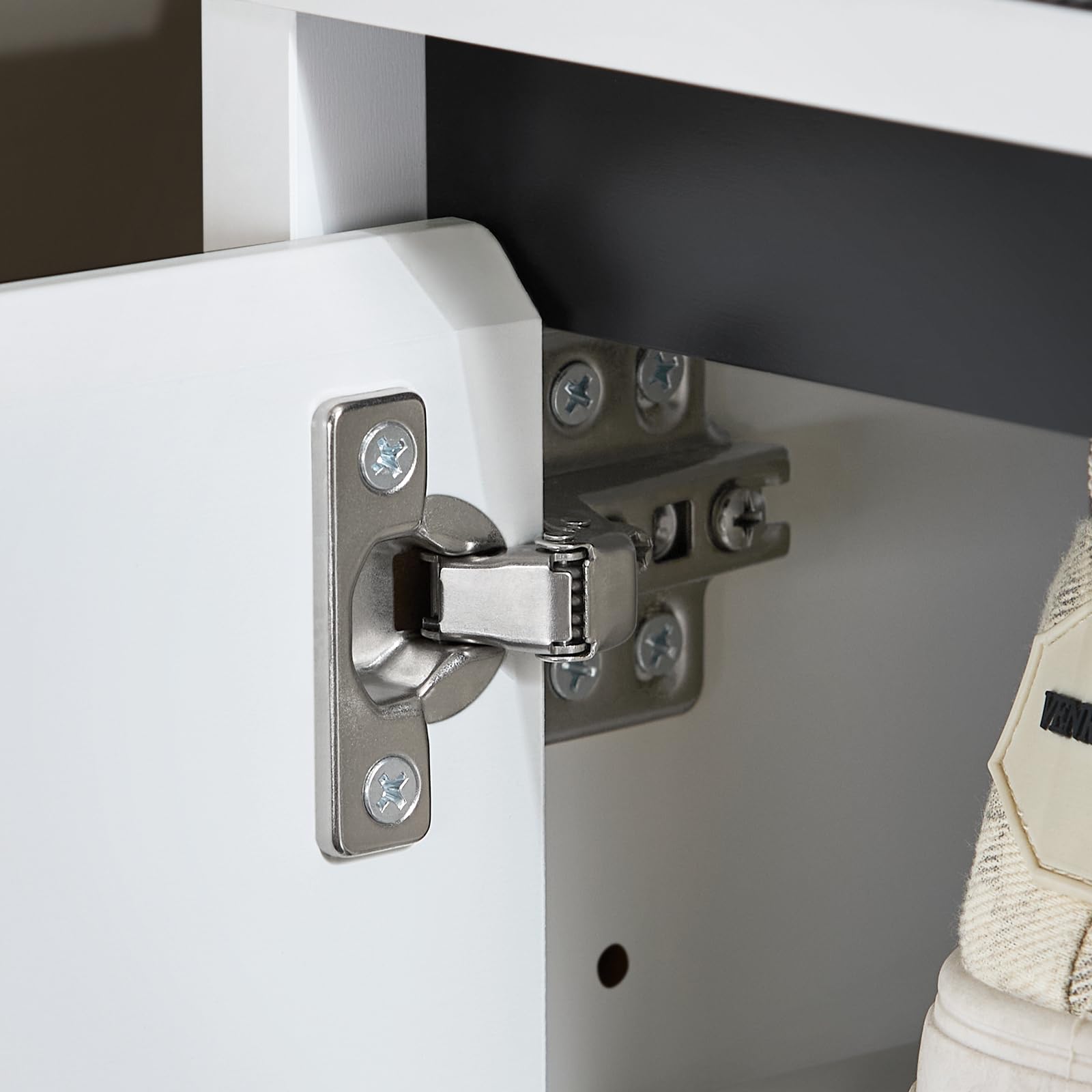 SoBuy FSR83-W zitbank met zitvlak schoenenbank met opbergruimte garderobebank kistbank schoenenkist halbank wit BHT ca. 110x50x35cm