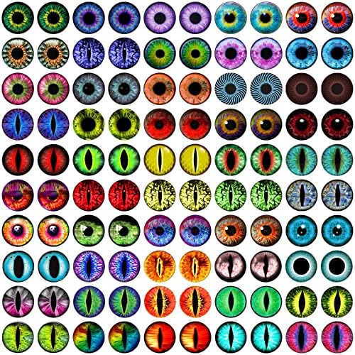 100PCS Dragon Eyes Glass Cabochon for Clay Doll Making Sculptures Props Craft DIY Findings Jewelry Making 12MM