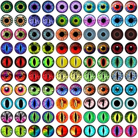 100PCS Dragon Eyes Glass Cabochon for Clay Doll Making Sculptures Props Craft DIY Findings Jewelry Making 18MM Cover