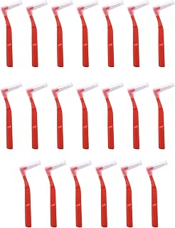 MIBICIRI Interdental Brush, 20Pcs Dental Brushes for Between Teeth and Gums, Brush Micro Tight Cleaner, Plaque Removal (Red)