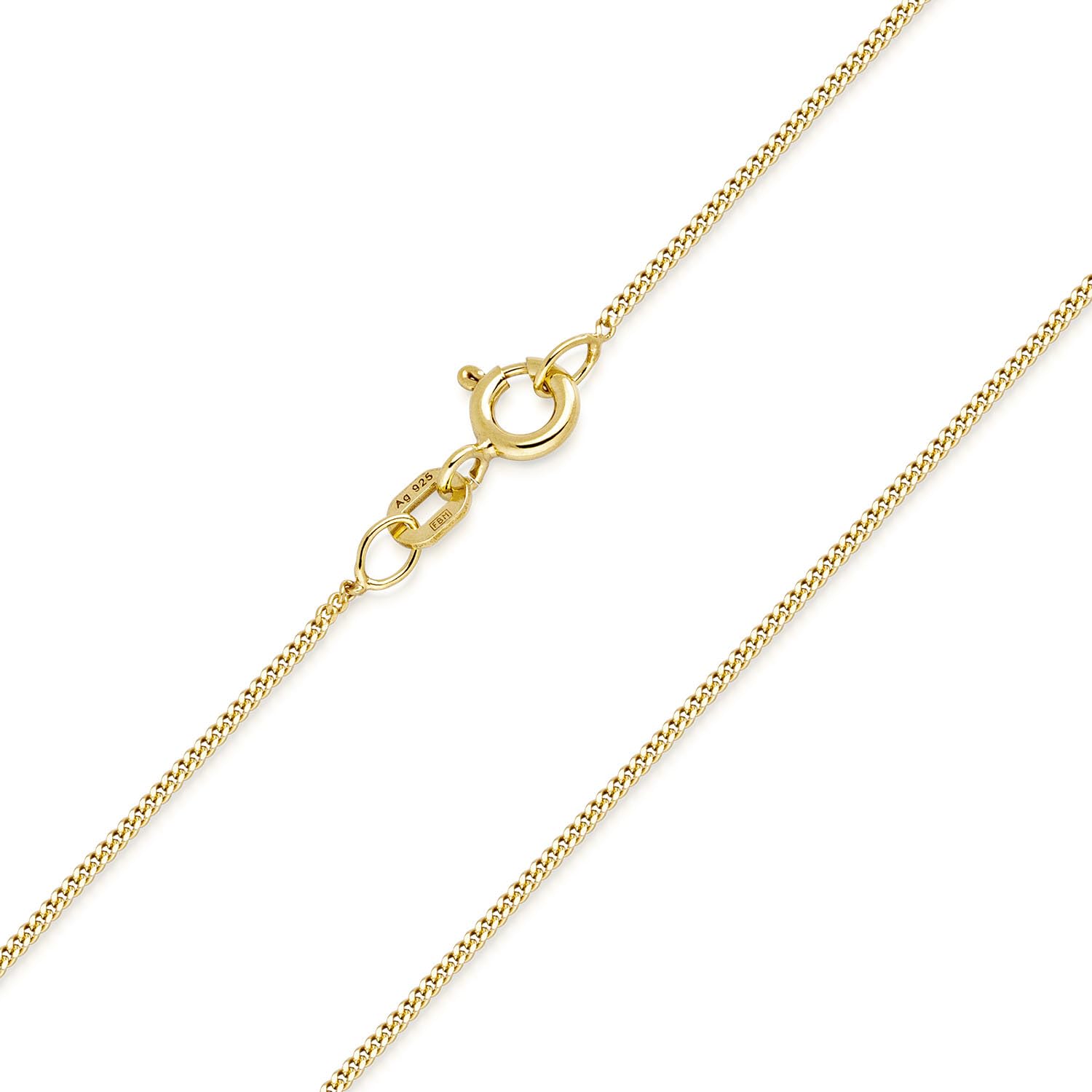 925 Silber Panzerkette vergoldet - Damen Halskette gold für Anhänger K69 | Feine Kette aus hautfreundlichem 925 Sterling Silber mit wasserfester Vergoldung in 40-80cm von MATERIA by Matthias Wagner