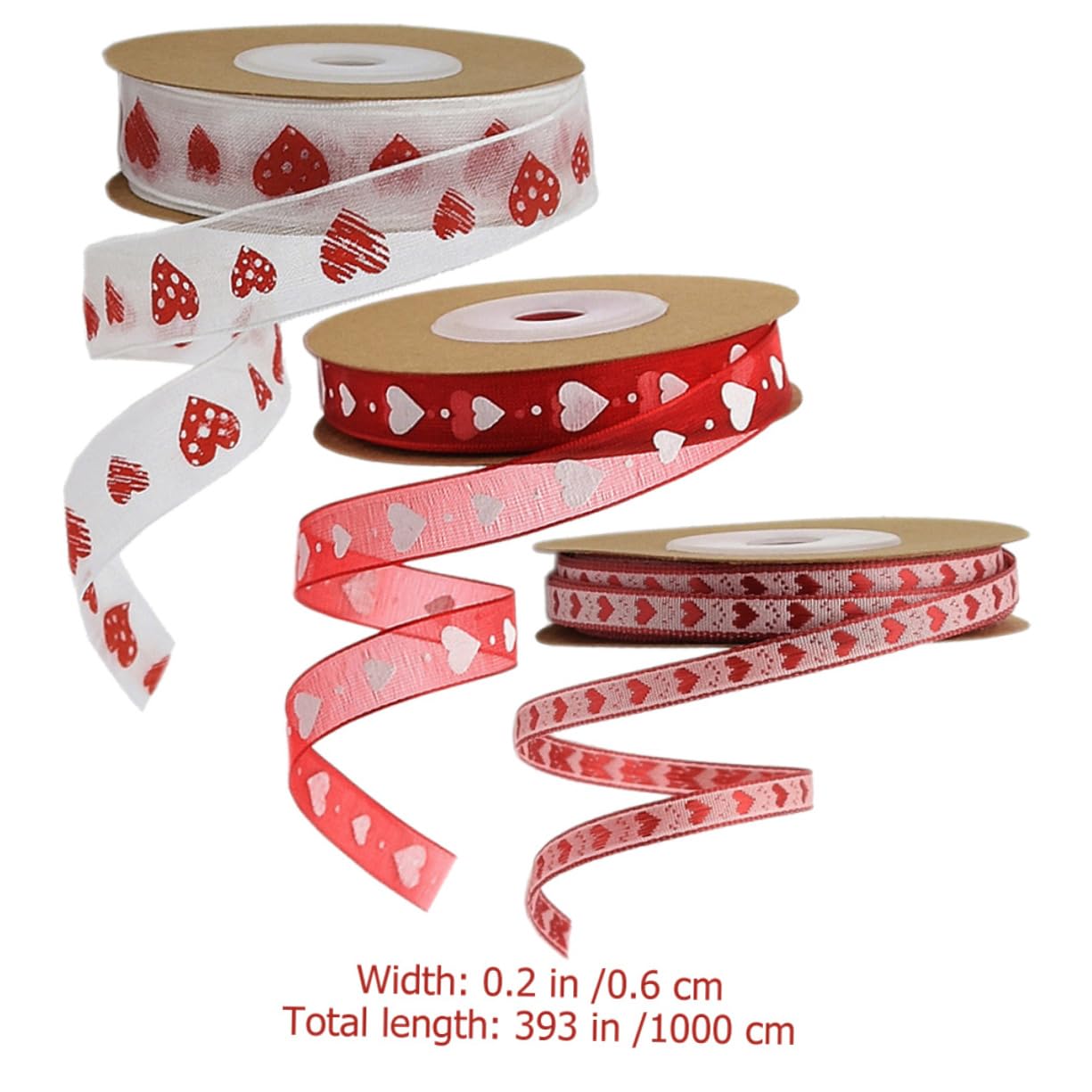 Lurrose 3 Sätze Valentinstag Banddekor Strasssteine Hochzeitsband Valentinsgrüße Gold Sackleinen Herz Schleife Liebe Valentinstag Bänder Verpackungsband Aufkleber Polyester 3 Rollen * 3