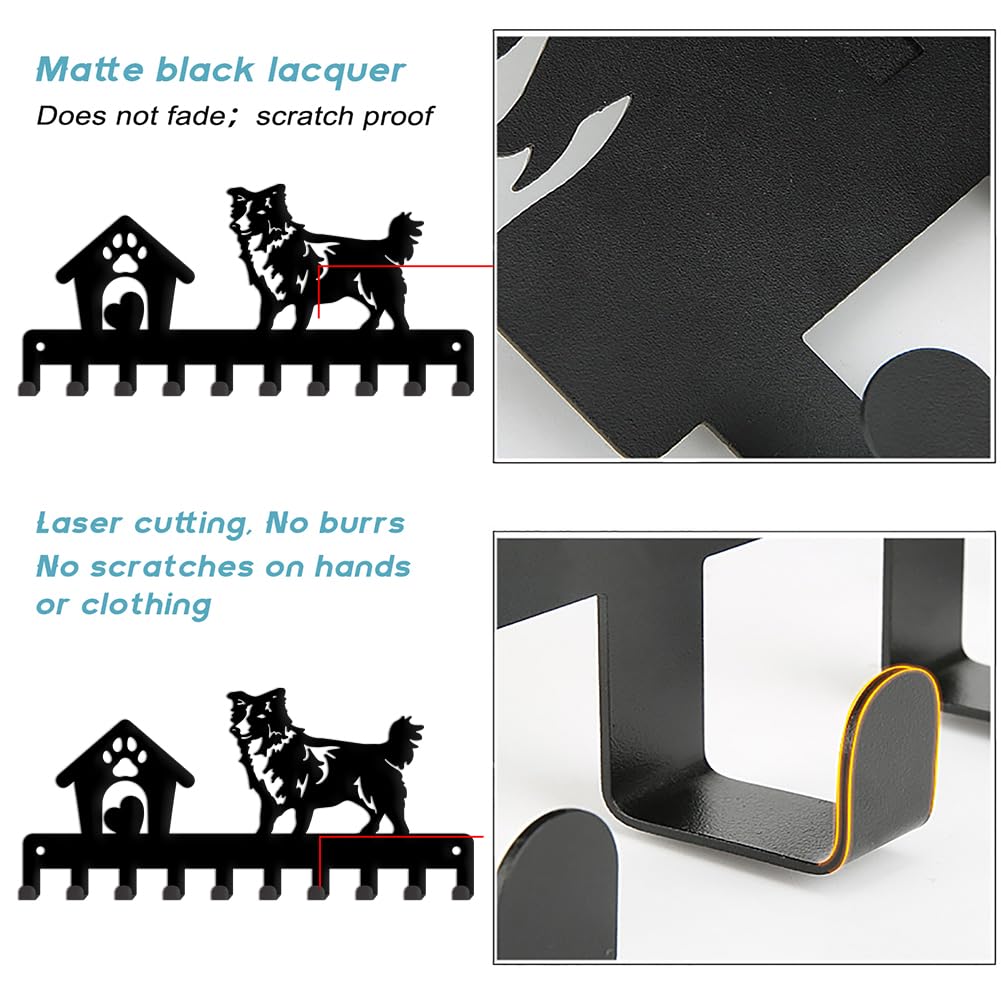 SUPERDANT Shepherd Dog Key Holder Dog House Key Hooks Animal Decorative 10 Hooks Metal Key Rack Key Hanger Wall Mount Home Storage Hooks Entryway Key Hooks for Dog Leash Door - Image 4