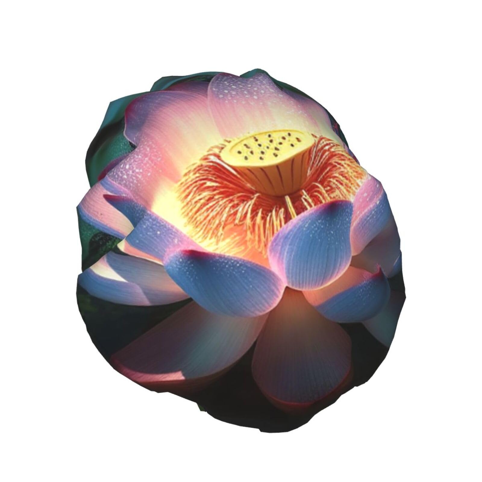 Flower Shower Cap for Women Reusable Waterproof Shower Bonnet Washable Elastic Band Bath Hair Hat Double Layered Bath Cap Extra Large for Long Hair