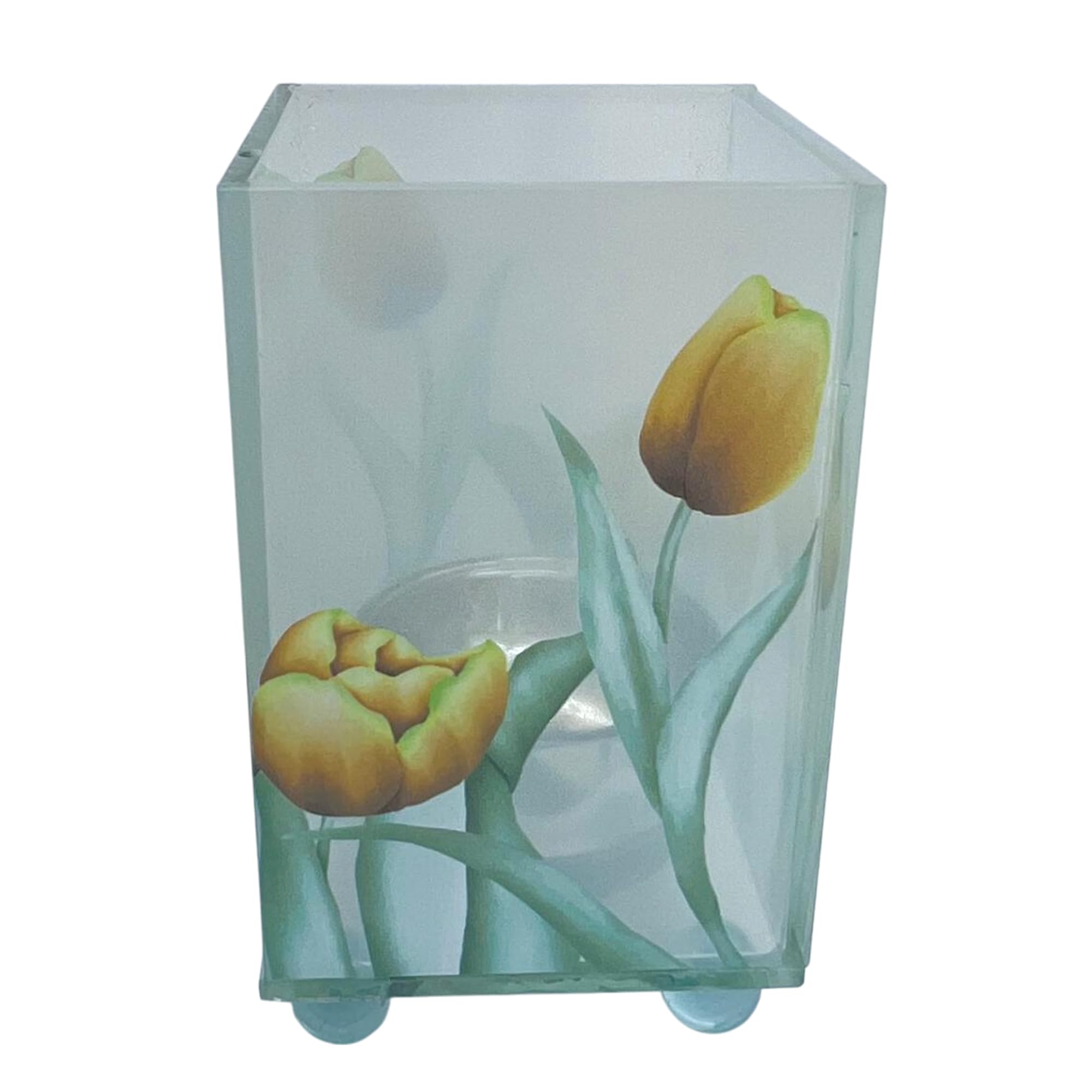 Elegant Yellow Tulip 6cm (w) x 10cm (h), Transparent With Design