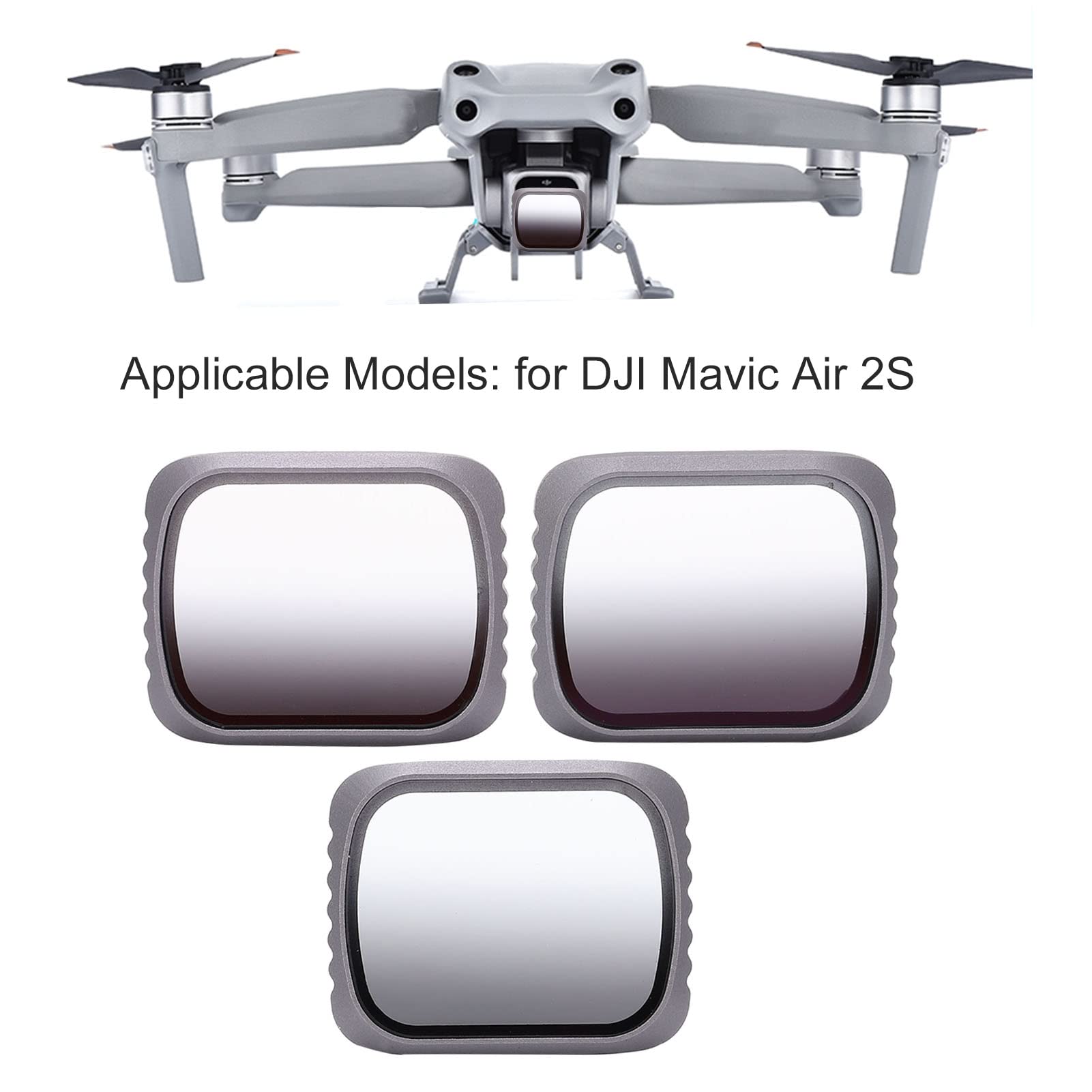 Juego de Filtros de Lente para Accesorios Mavic Air 2S, GND 8/GND 16/GND 32, Filtro de Degradado, Lente de Vidrio óptico, Filtros Multicapa, Lente de Cámara Combinada, Paquete de 3