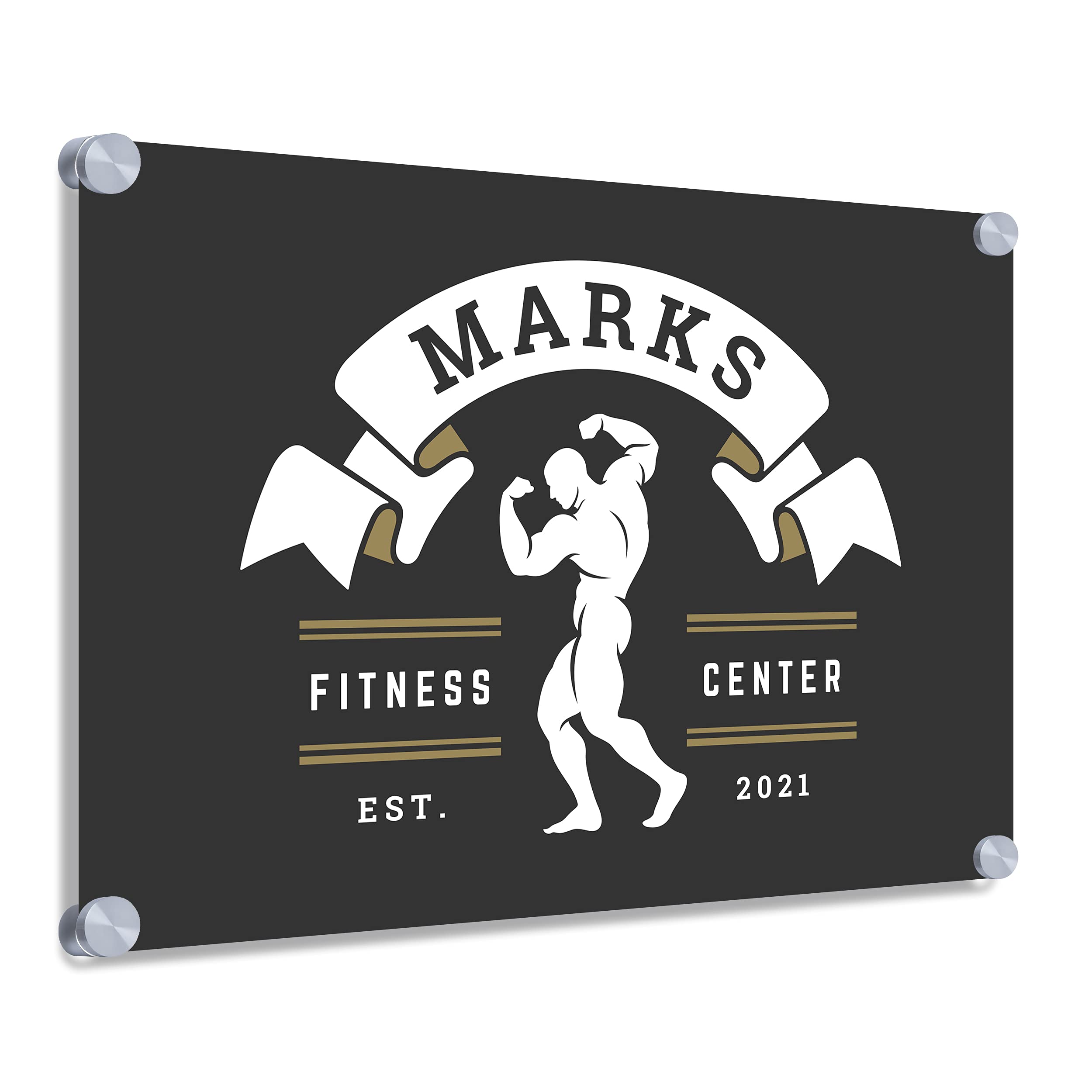 Customise me - Gym signs personalised plaques - Bodybuilding Home Gym Accessories Marks Fitness Center