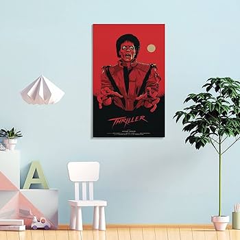 Amazon｜マイケルジャクソンスリラーアルバムポスター キャンバス