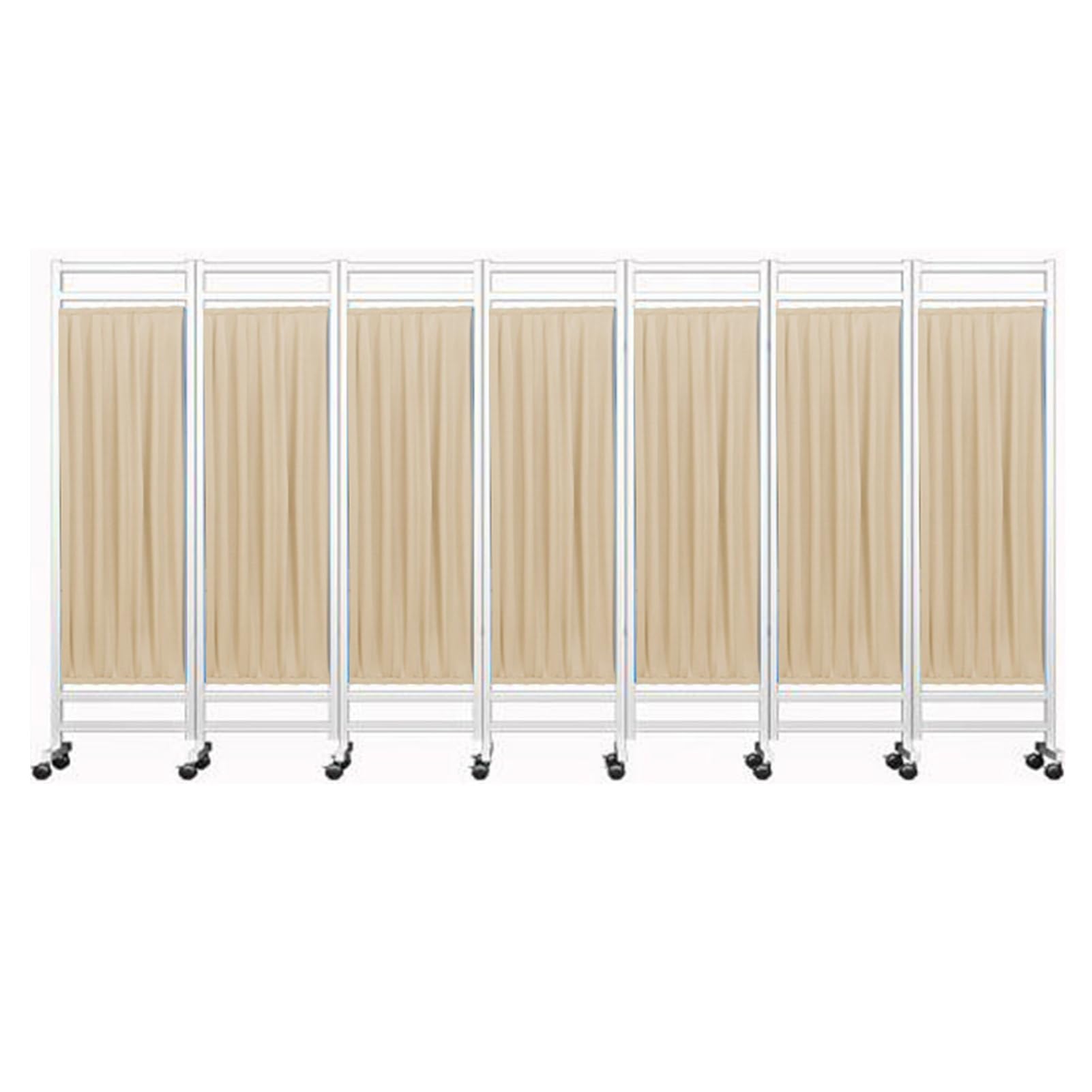 Medical Privacy Screen,3-8 Panels Folding Room Seperating Divider,6Ft High Standing Door Partition with Wheels,Ideal for Ward/Clinic/Patient/Exam(Yellow,7-Panel)