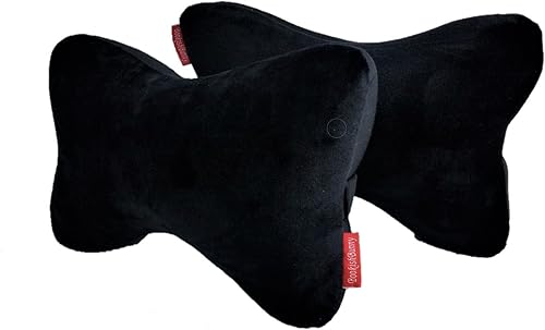 Miniatura 2 de Paquete de 2 almohadas de cuello de viaje con forma de hueso de perro, espuma viscoelástica, para automóvil, autobús, camión, conducción cómoda,