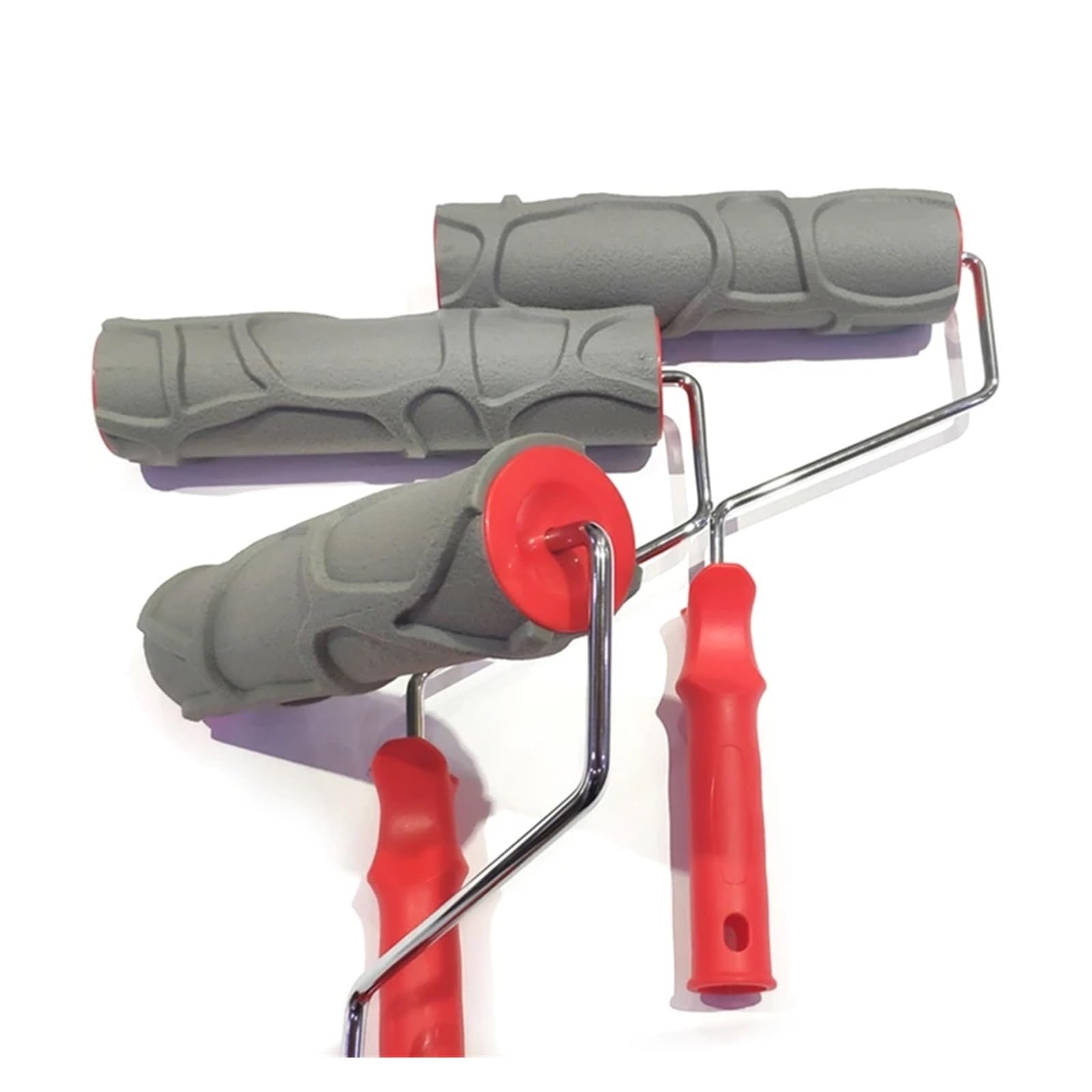 Rodillo de pintura con patrón, herramienta de construcción de goma, cilindro de estampado portátil, sello, cepillo decorativo, cepillo de imitación de 10" cuicui