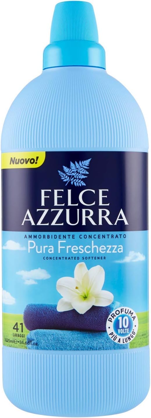 Felce Azzurra Ammorbidente Concentrato Pura Freschezza - Suavizante concentrado de larga duración para tu ropa – 41 lavados – 1025 ml + llavero Beni Culinari gratuito