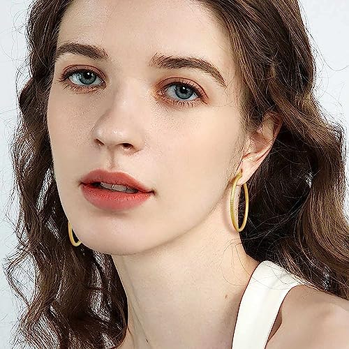 SPOINT 14K Gold Hoop Earrings for Women 14K Gold Hoop Earrings Twist Round Large Hoops Earring for Womens Earring 35mm3