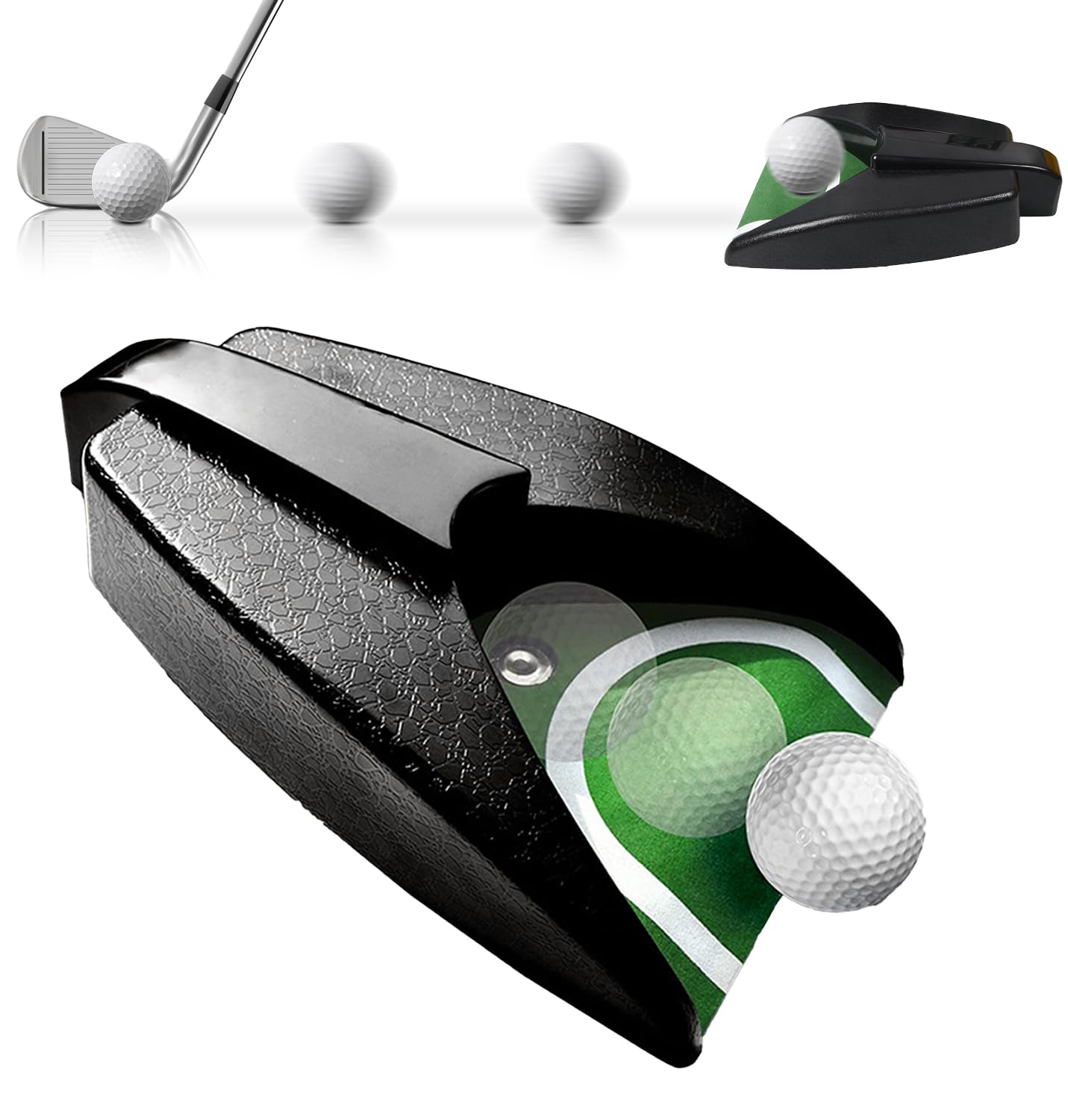 Golf Putting Machine with Automatic Ball Return,Training Aid for Indoor Outdoor Practice,Portable Golf Trainer Cup for Beginners & Pros,Golf Present for Men