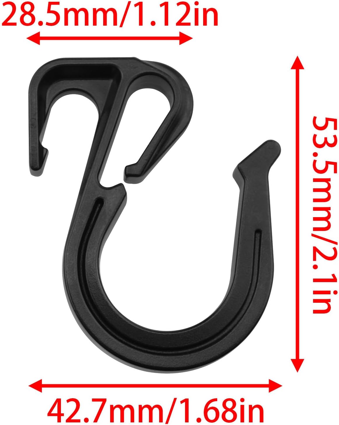 Elastic Rope Hook Cargo net Hook Black Bungee Rope Hook for Bungee net, Cargo net, Truck net, Garage and General Outdoor Equipment to Reduce Resistance and Vibration 15pcs