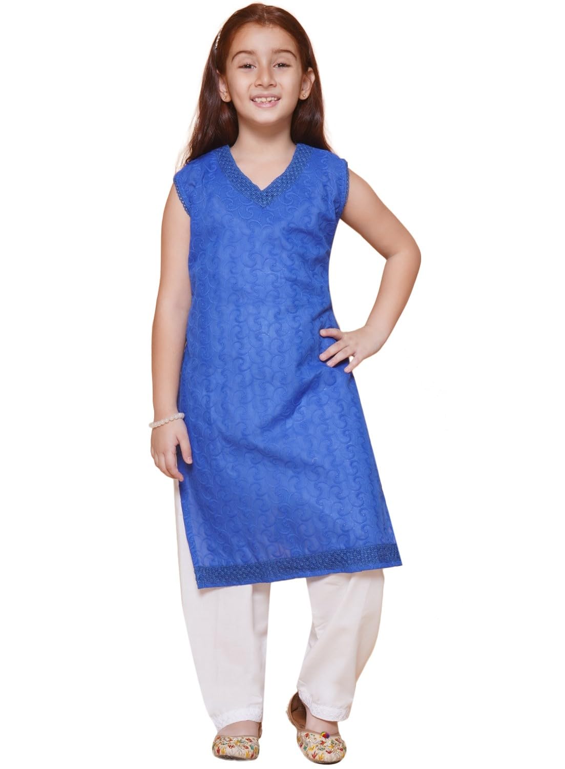 Arshia Fashions Girls Ethnic Wear Cotton Salwar And Churidar Suit