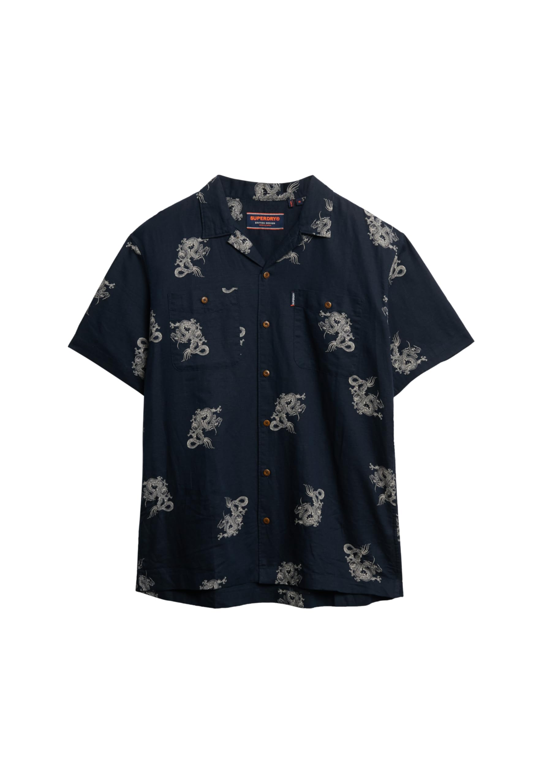 Superdry Men's Blue Beach Short Sleeve Shirt S