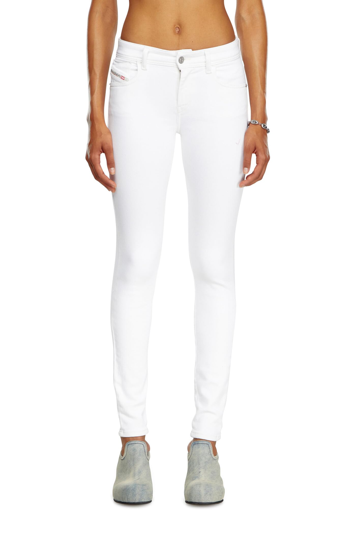 Diesel Damen 2017 Slandy L.32 Trousers Pants, Hellweiß, 31W x 32L