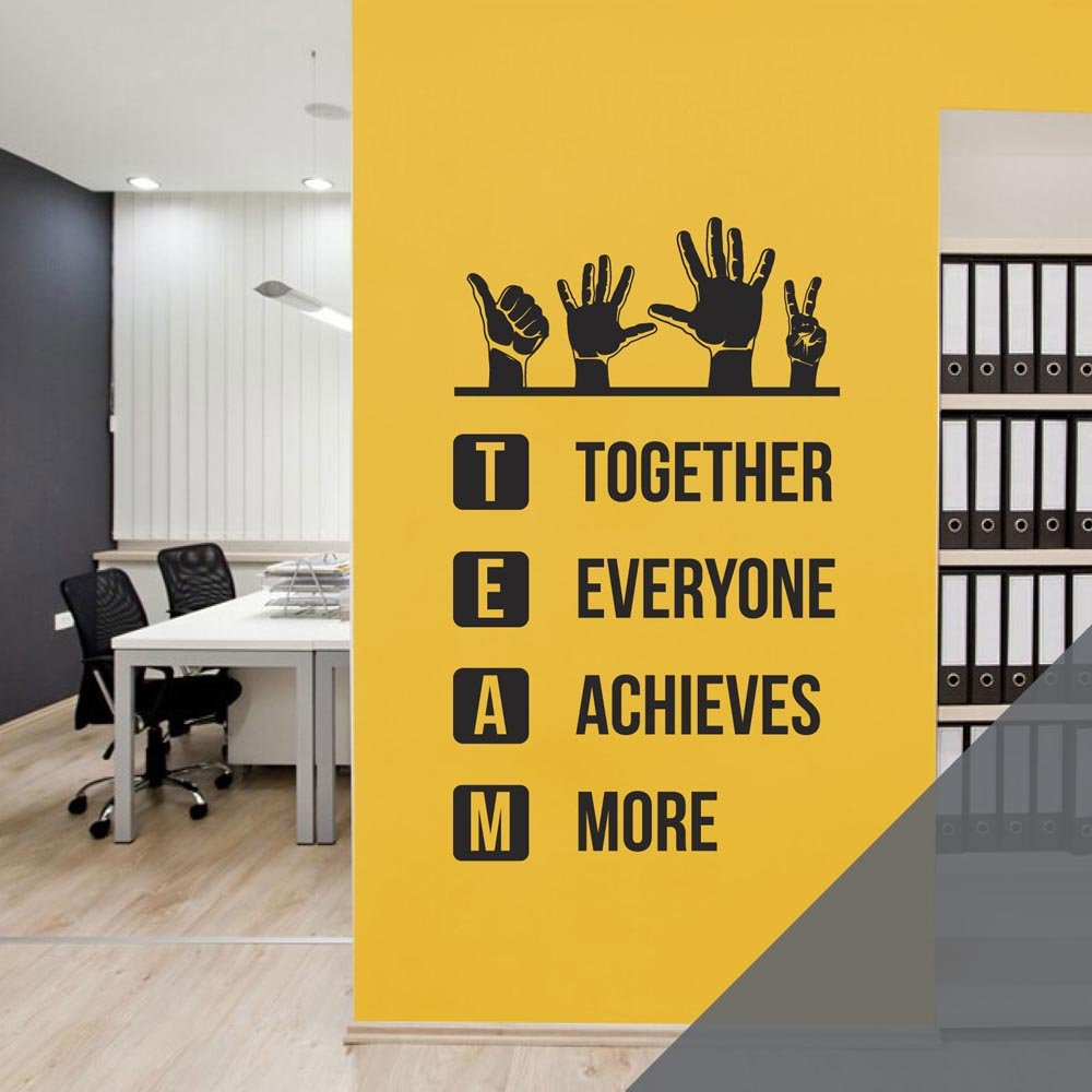 Team - Together Everyone Achieves More - Wall Quote, Office, Corporate, Corridor Wall Art Sticker [Medium] [Dark Grey] — image 1