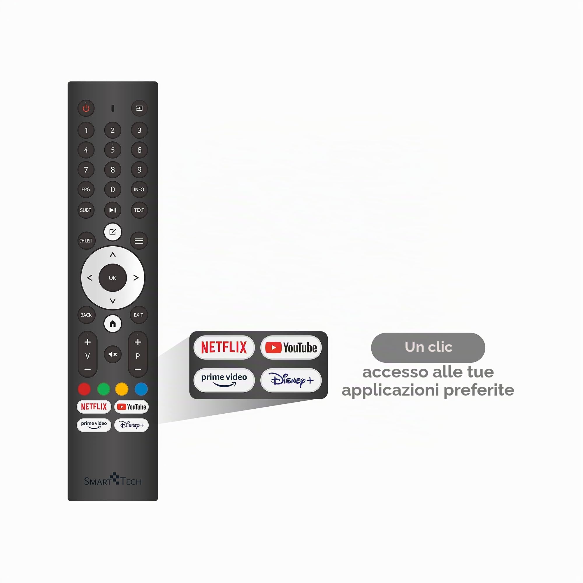 Smart Tech TV LED HD 24' (60 cm) 24HV02V Smart TV VIDAA - 3xHDMI - 2xUSB - Modalità Hotel (24")