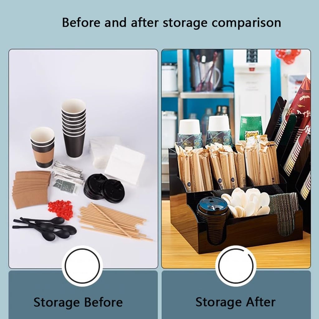 Set di organizer per stazioni da caffè, organizer per bancone, porta tazze da caffè usa e getta, per ufficio, sala ricevimenti