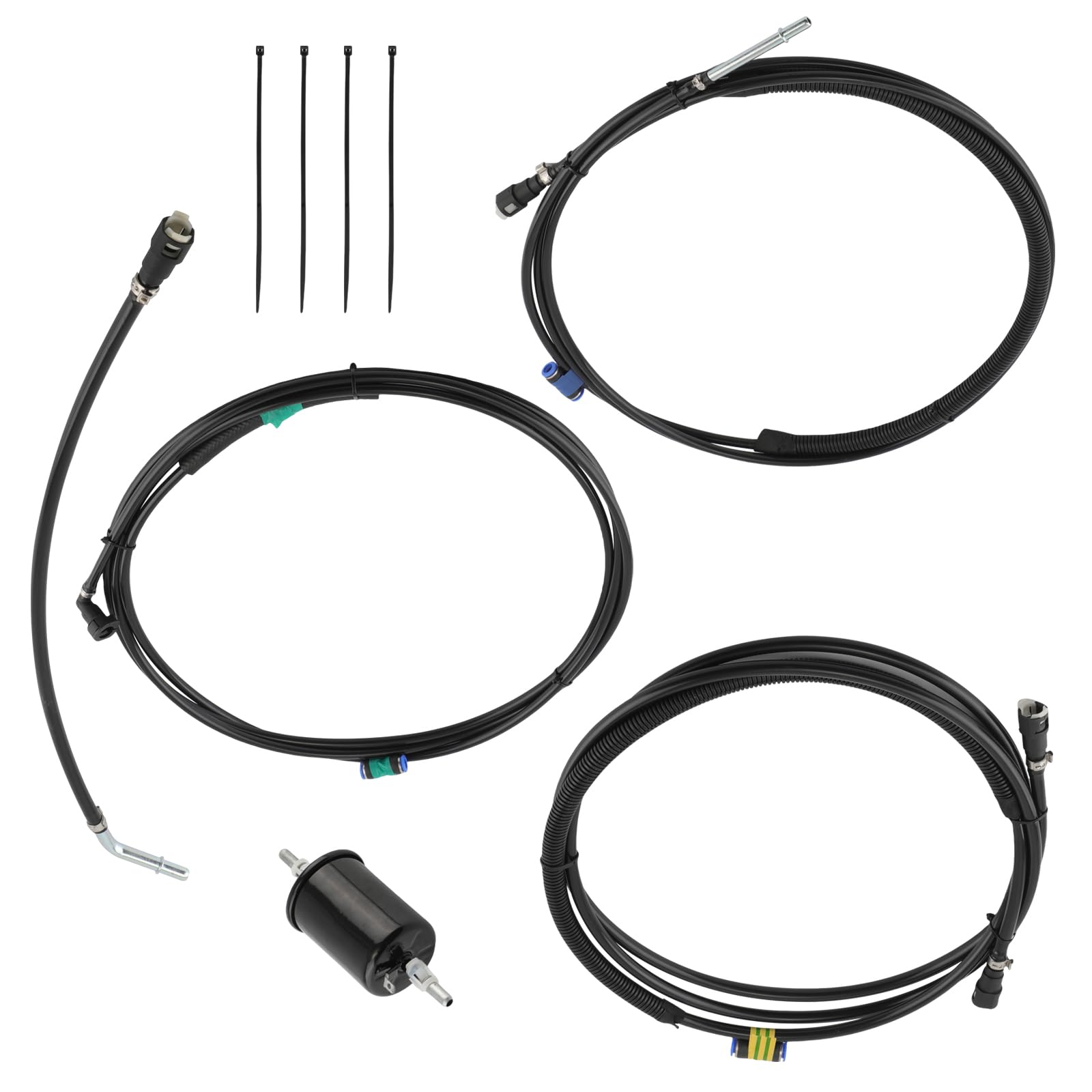 maXpeedingrods Replacement for Chevrolet Silverado GMC Sierra V8 6.0L FG0053 1999-2003 1500 2500 3500 Gas Diesel Supply, Return, Vapor Complete Nylon Fuel Line Kit for 4.8L 5.3L 6L 8.1L Pickup Trucks