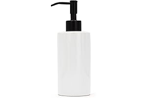 BROOKSTONE, Ceramic Soap Dispenser with Metallic Top
