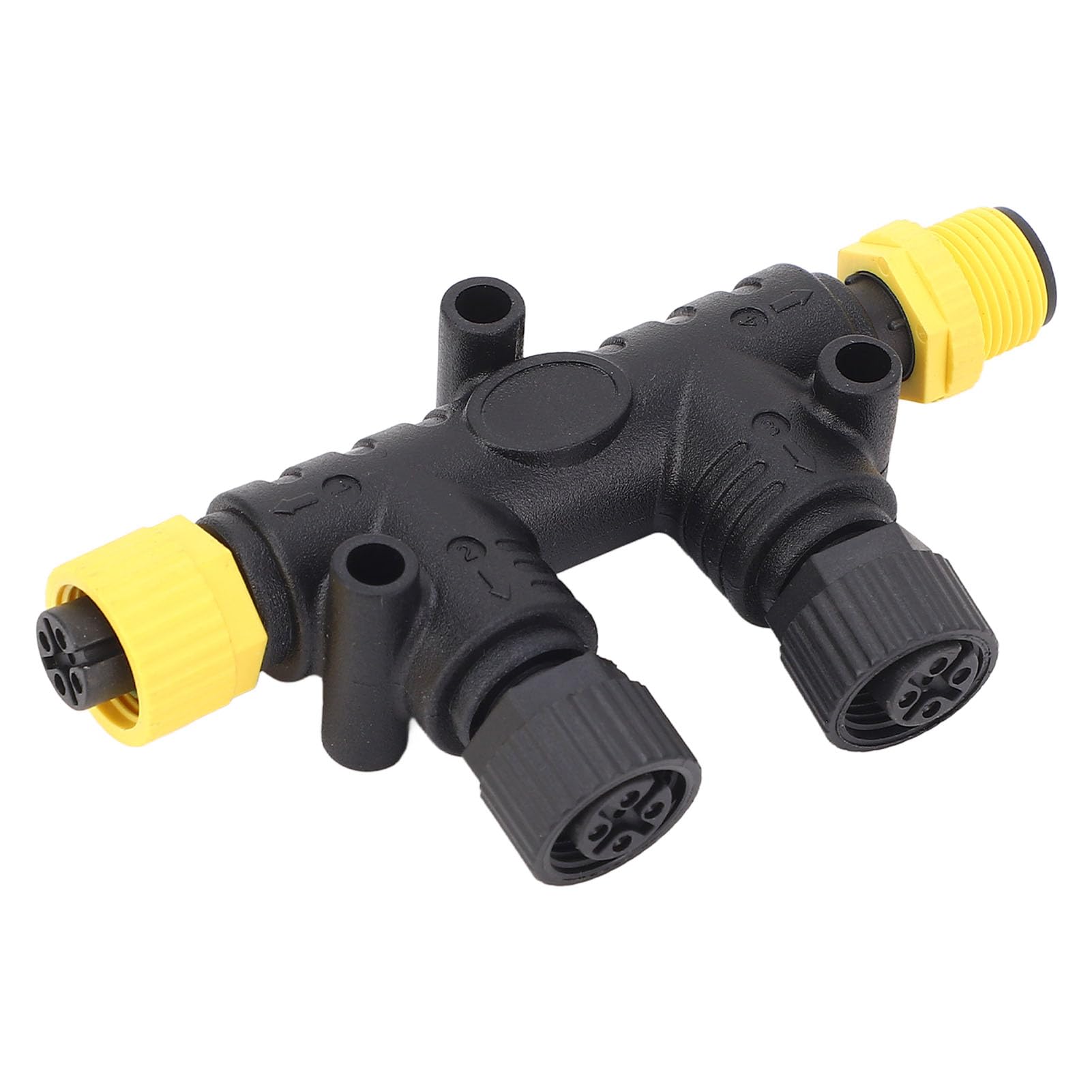 for NMEA 2000 2 Ports T Connectors IP67 Water Metal Nut 5 Pin Backbone Drop Cable Tee Connector for Lowrance Networks